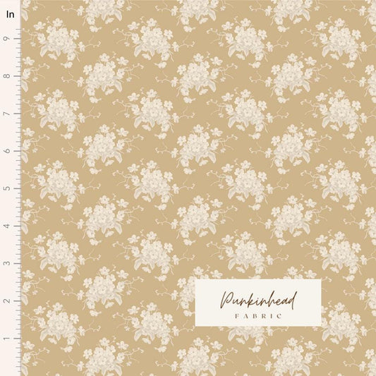 Tilda Sunday Brunch White Flower Sand Brown Beige Tan Spring Summer Floral Cotton Quilting Fabric by the Yard