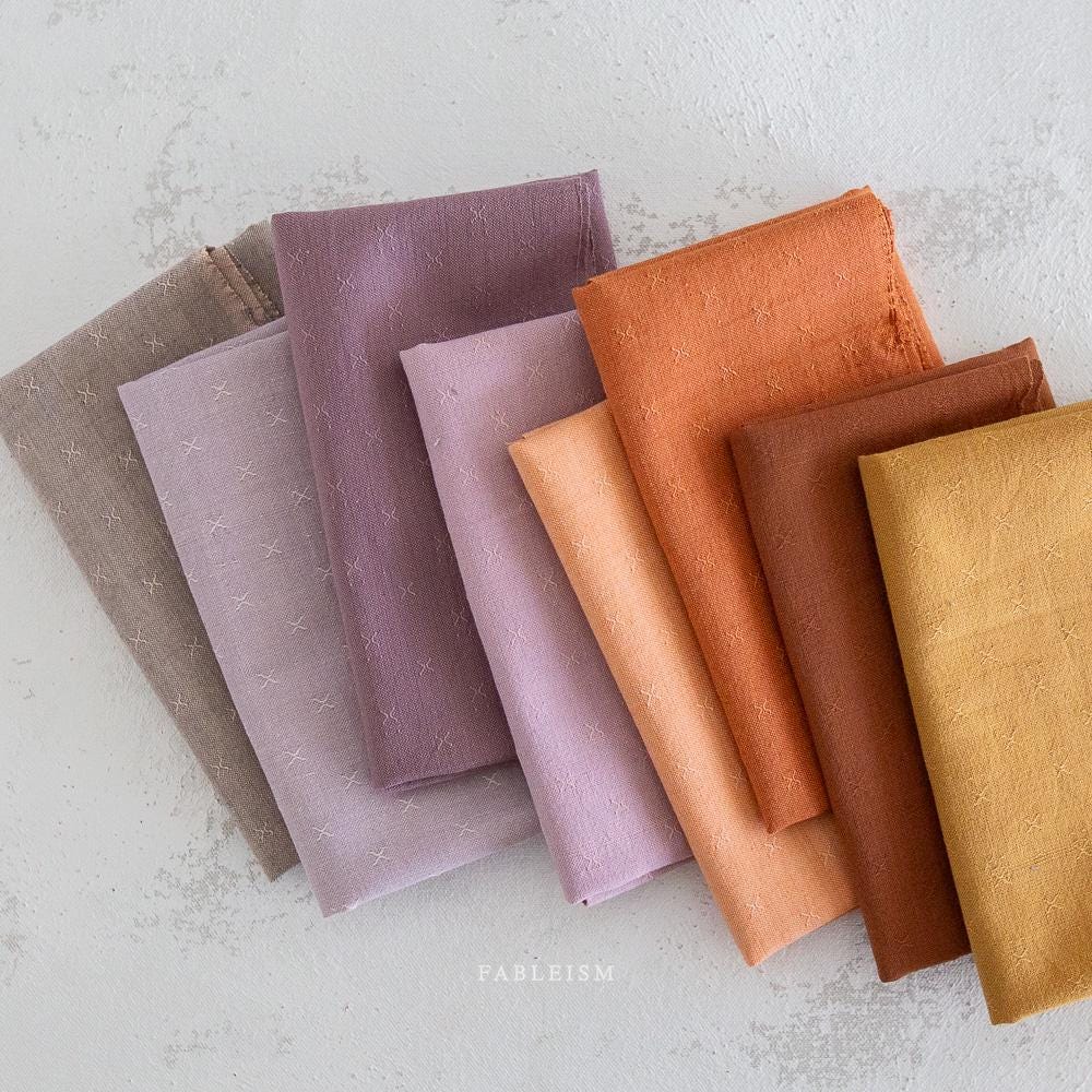 Fableism Sprout Wovens in Umber Brown Copper Orange Bronze Cotton Quilting Fabric by the Yard Linen Woven Natural Fiber