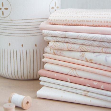 Ballerina Fusion Baby Blush Pink Fat Quarter Half Yard One Yard Bundle by Art Gallery Fabrics Low Volume Neutral Baby Quilt Fabric