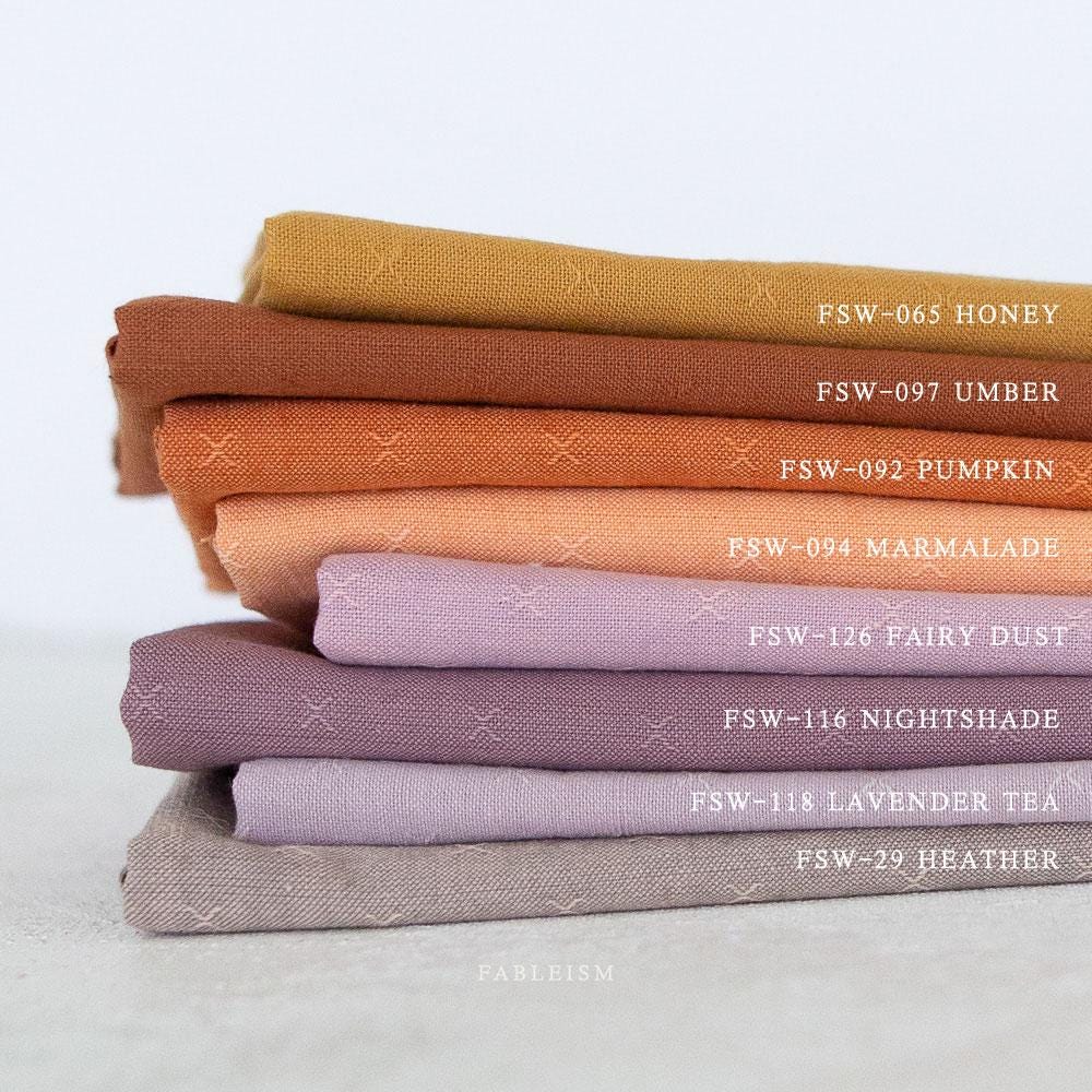 Fableism Sprout Wovens in Umber Brown Copper Orange Bronze Cotton Quilting Fabric by the Yard Linen Woven Natural Fiber