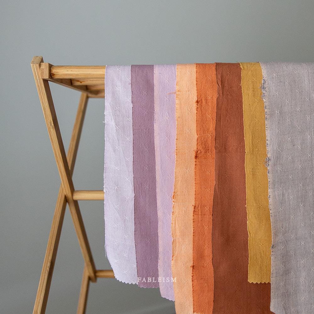 Fableism Sprout Wovens in Umber Brown Copper Orange Bronze Cotton Quilting Fabric by the Yard Linen Woven Natural Fiber