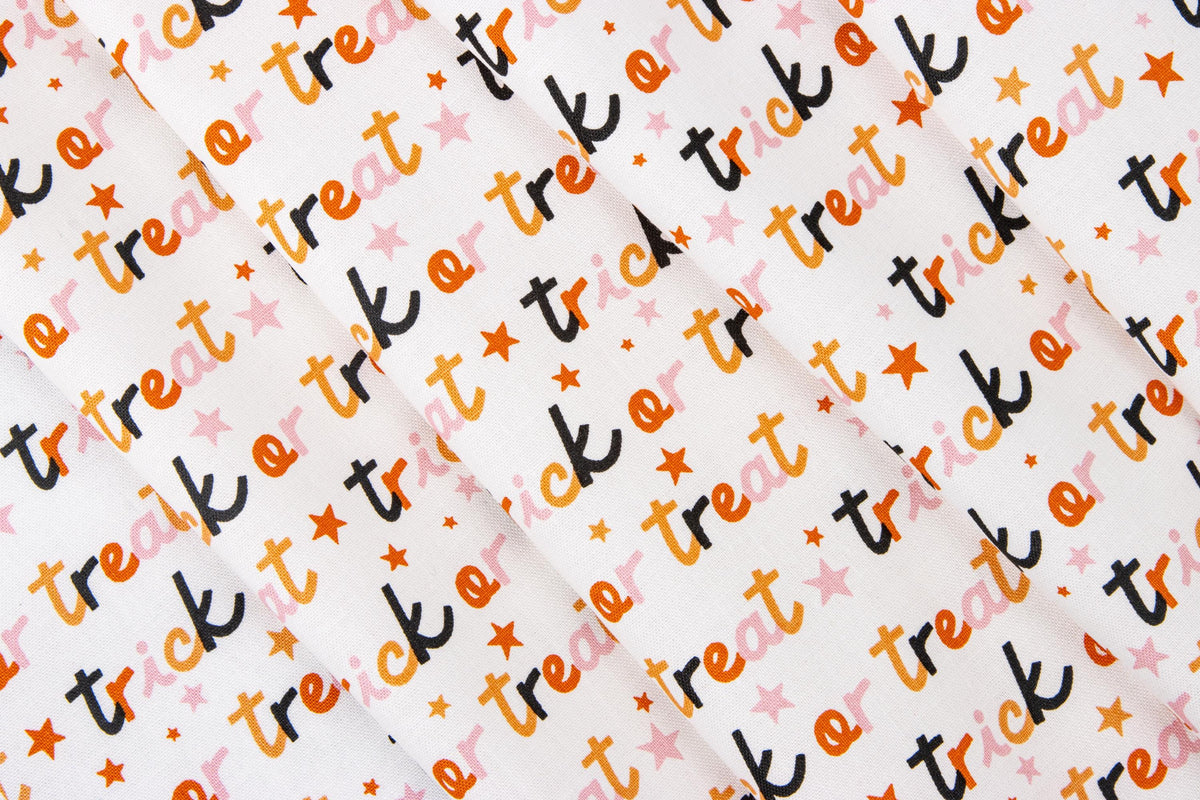 Hey Pumpkin Trick or Treat Orange Halloween Fall Cotton Quilting Fabric by My Minds Eye for Riley Blake Quilt Fabric by the yard
