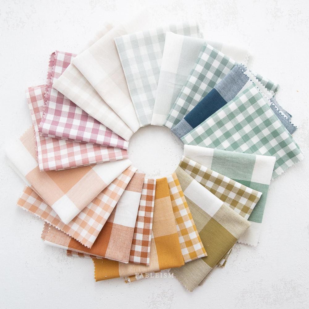 Fableism Large Camp Gingham in Graham Brown Cotton Linen Woven Natural Fiber Quilting Fabric by the Yard