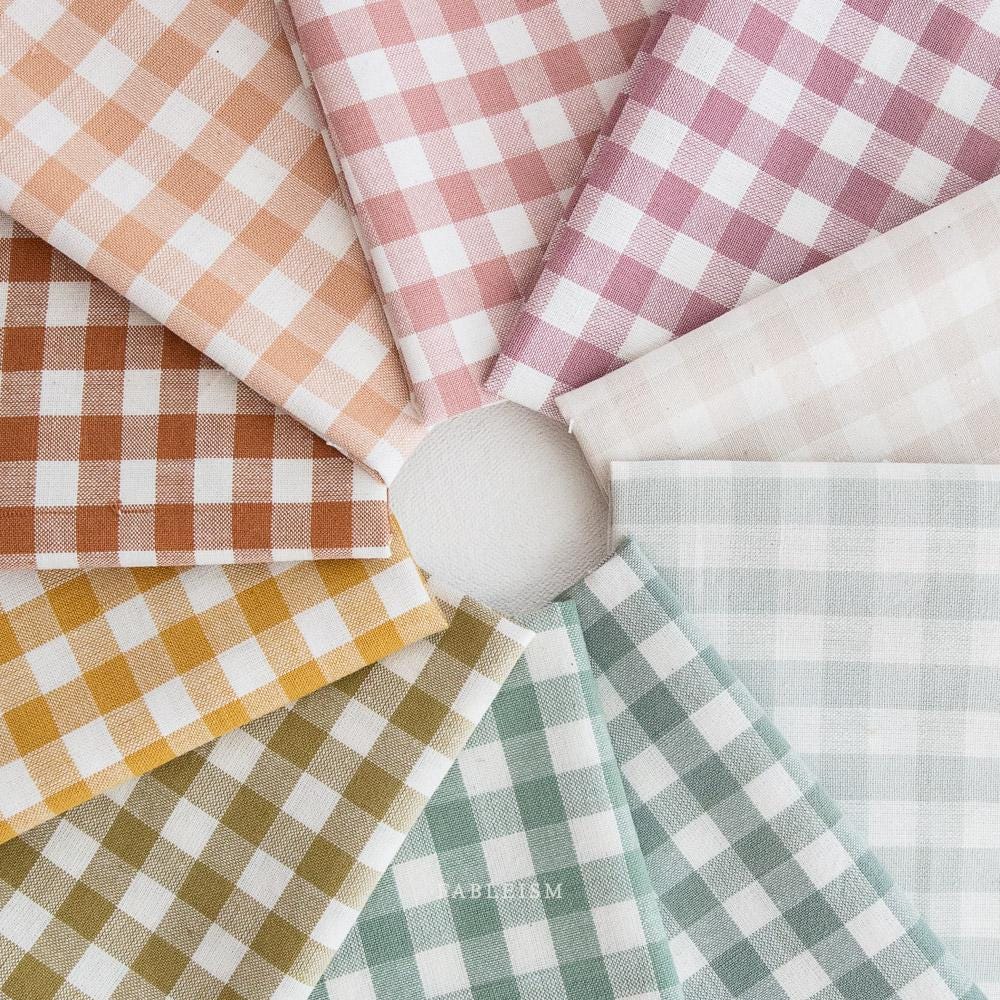 Fableism Large Camp Gingham in Graham Brown Cotton Linen Woven Natural Fiber Quilting Fabric by the Yard