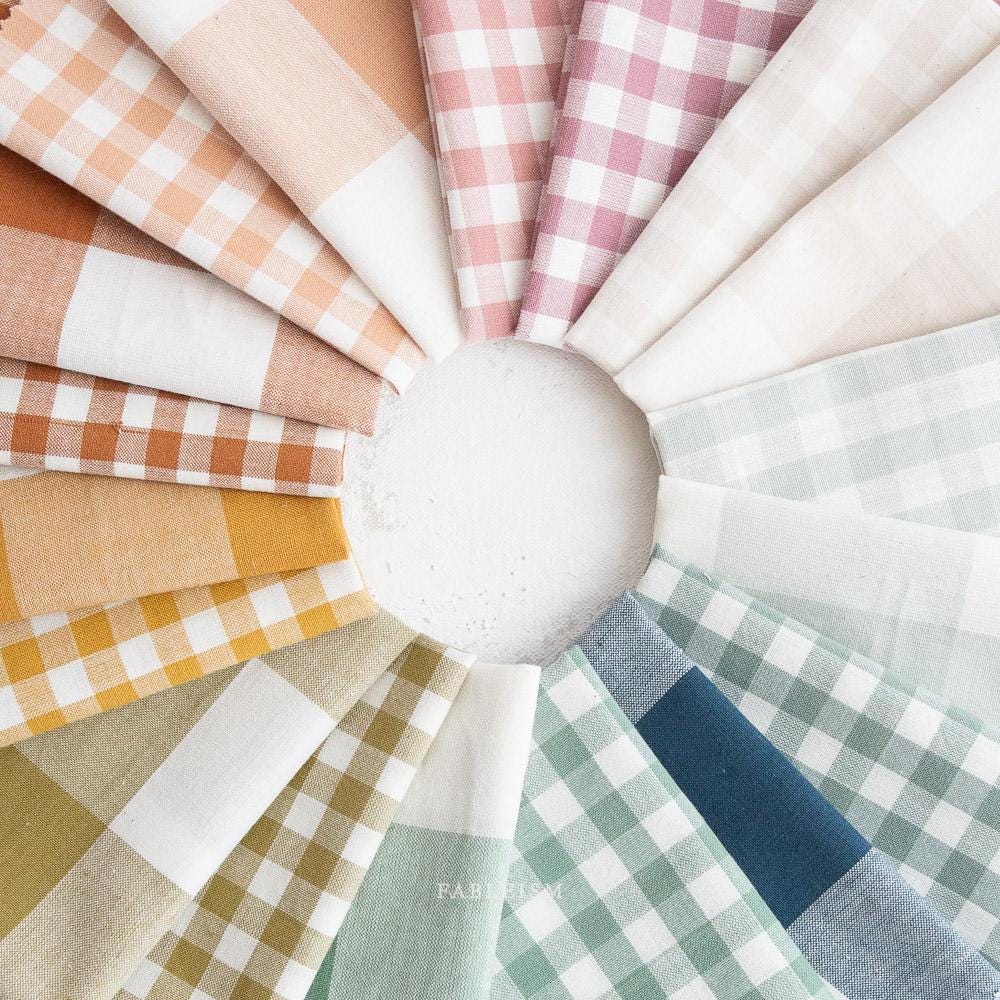 Fableism Large Camp Gingham in Graham Brown Cotton Linen Woven Natural Fiber Quilting Fabric by the Yard