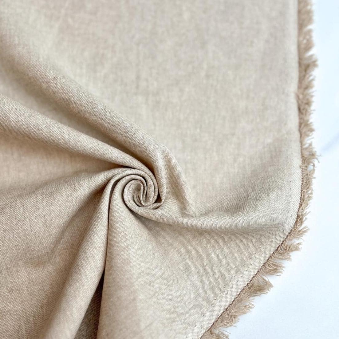 Essex Linen Yarn Dyed Oyster Cream Natural Brown Khaki by Robert Kaufman Solid Cotton Quilt Fabric by the Yard