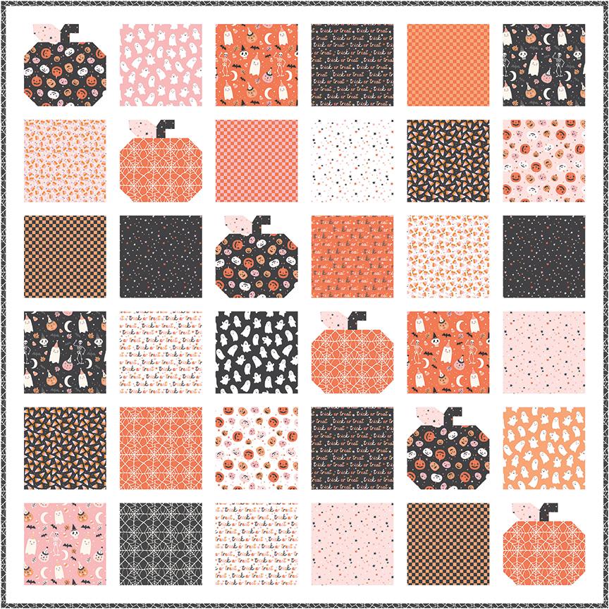 Hey Pumpkin Spider Webs Orange Halloween Fall Cotton Quilting Fabric by My Minds Eye for Riley Blake Quilt Fabric by the yard
