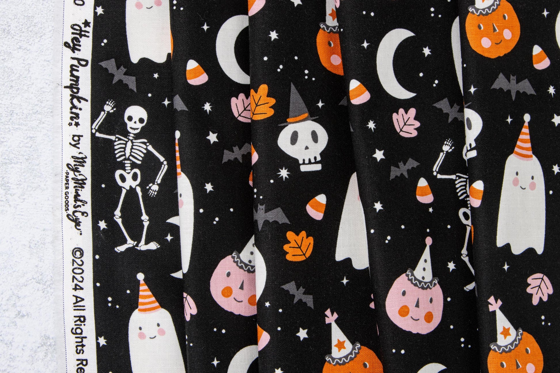 Hey Pumpkin Spider Webs Orange Halloween Fall Cotton Quilting Fabric by My Minds Eye for Riley Blake Quilt Fabric by the yard