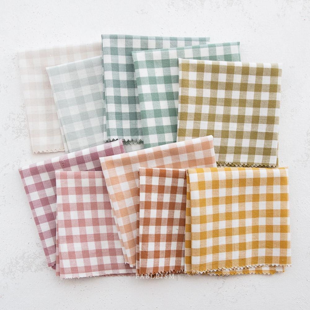 Fableism Large Camp Gingham in Graham Brown Cotton Linen Woven Natural Fiber Quilting Fabric by the Yard