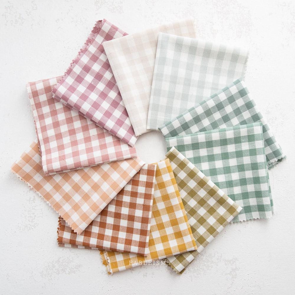 Fableism Large Camp Gingham in Graham Brown Cotton Linen Woven Natural Fiber Quilting Fabric by the Yard