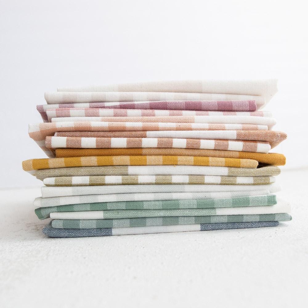 Fableism Large Camp Gingham in Graham Brown Cotton Linen Woven Natural Fiber Quilting Fabric by the Yard