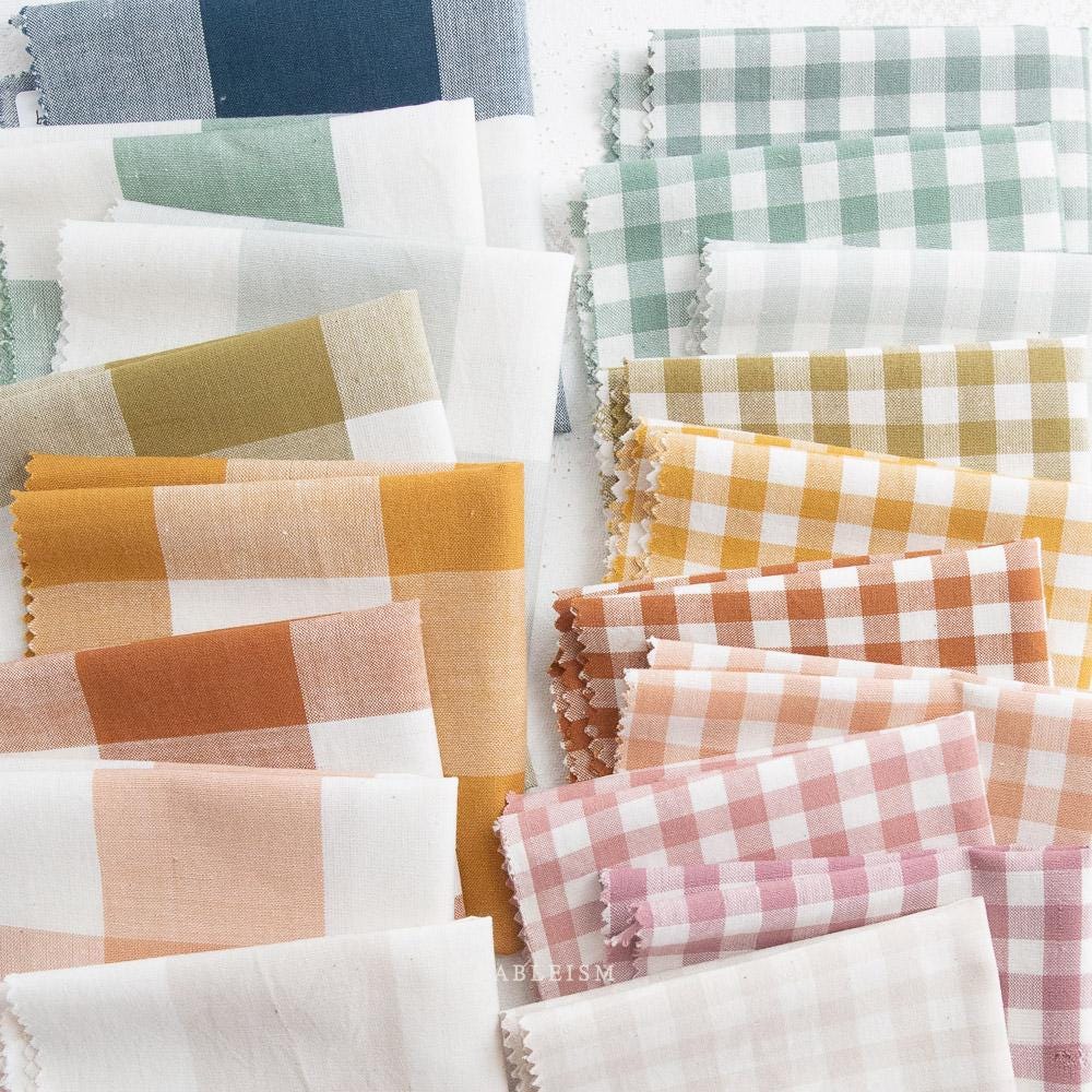 Fableism Large Camp Gingham in Graham Brown Cotton Linen Woven Natural Fiber Quilting Fabric by the Yard