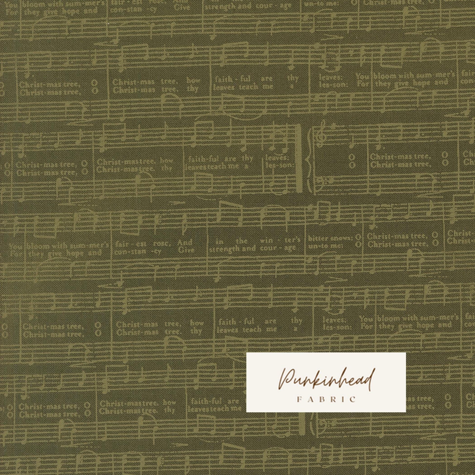 Berry and Pine O Christmas Tree Text Words Music Notes Wintergreen Gray by Lella Boutique Moda Cotton Quilting Fabric Holiday Fabric by yard