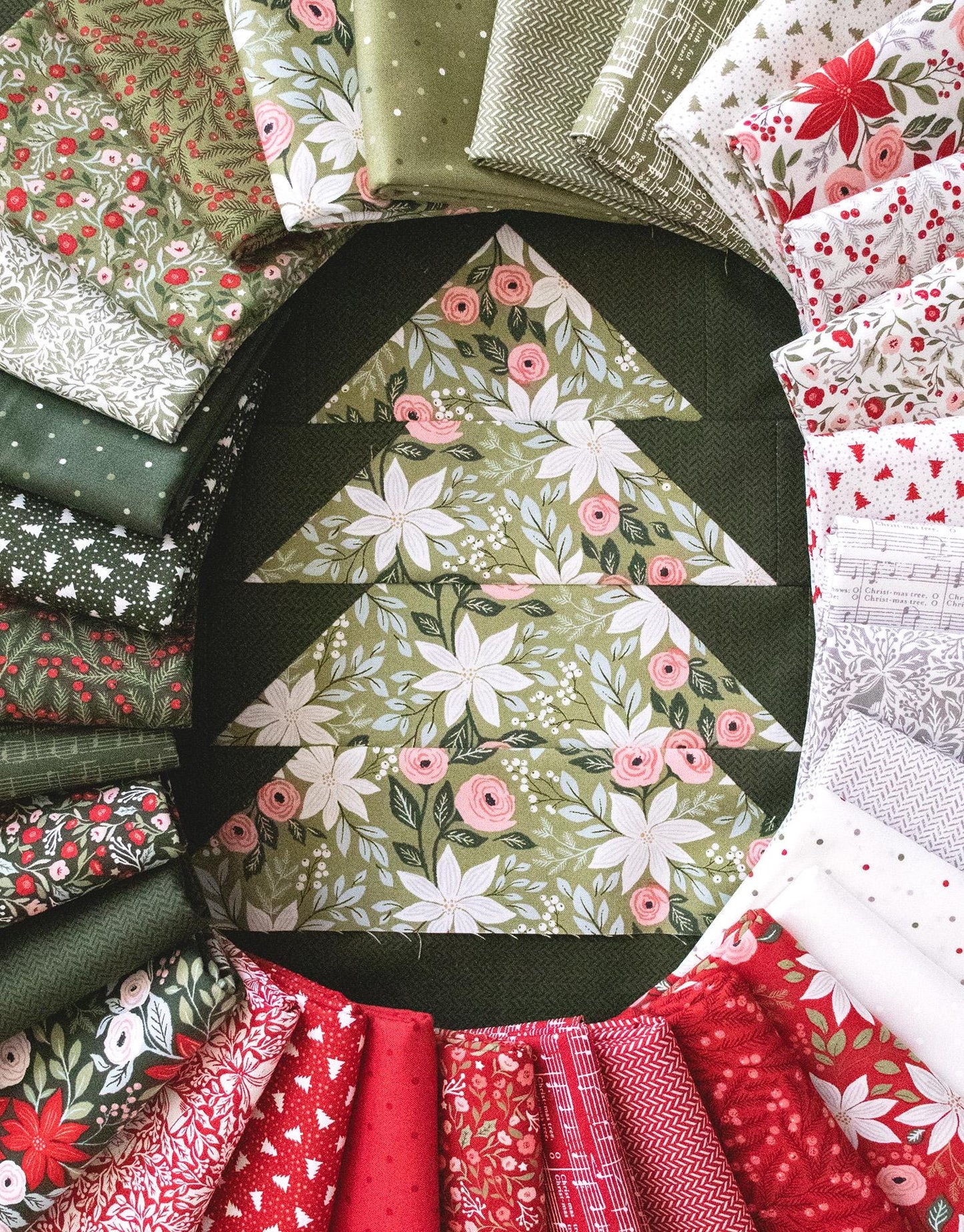 Berry and Pine Christmas Bells Bell Song Cranberry Red White by Lella Boutique for Moda Cotton Quilting Fabric Holiday Fabric by the yard