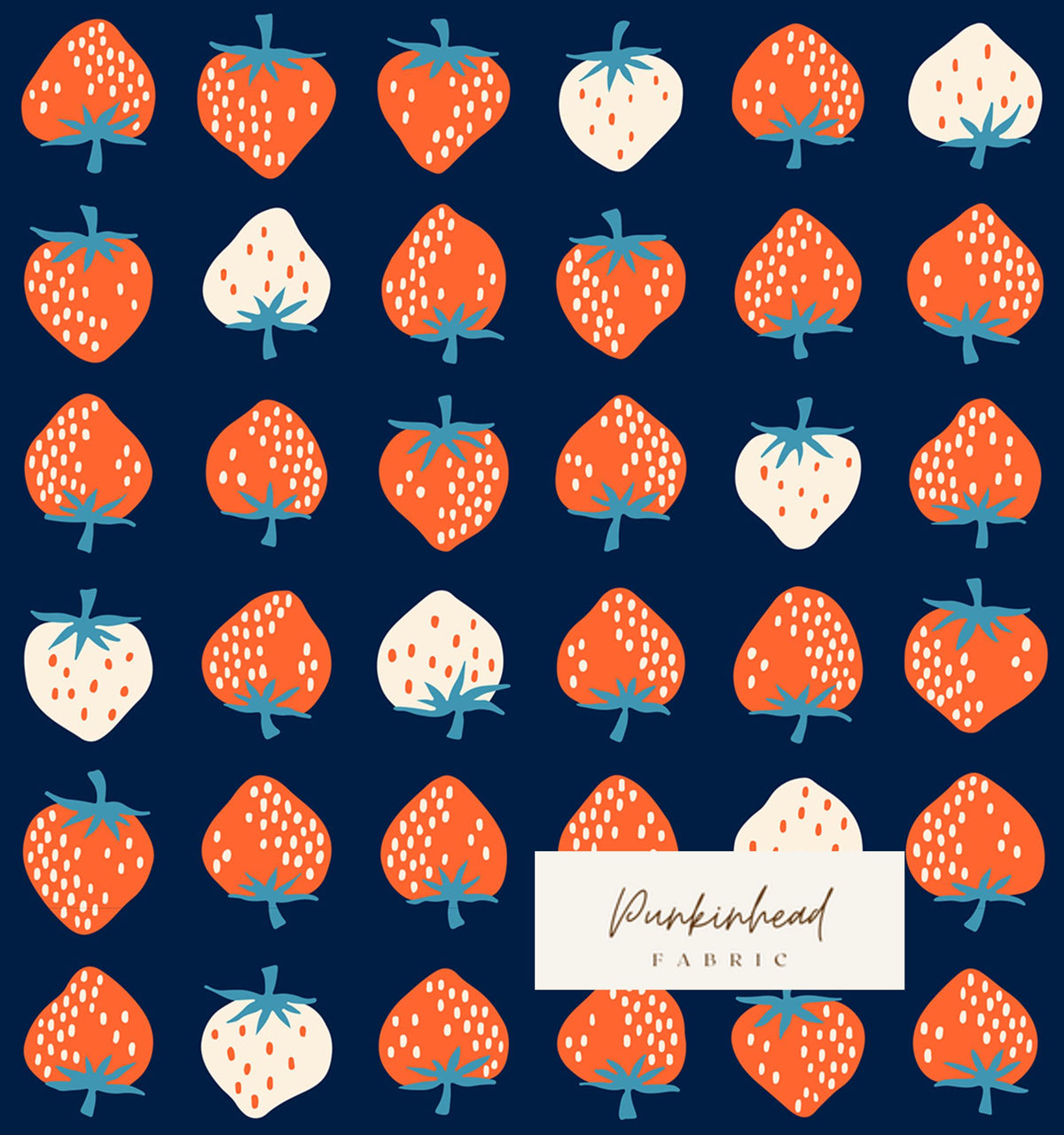 Ruby Star Society Strawberry Navy Blue Red White by Kimberly Knight for Moda Retro Floral Summer Spring Cotton Quilting Fabric