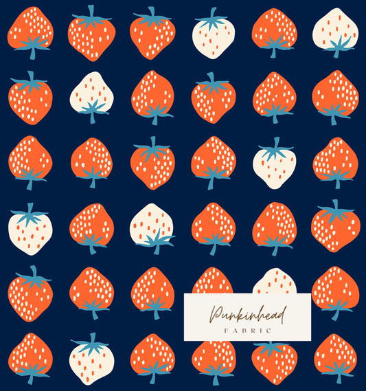 Ruby Star Society Strawberry Navy Blue Red White by Kimberly Knight for Moda Retro Floral Summer Spring Cotton Quilting Fabric