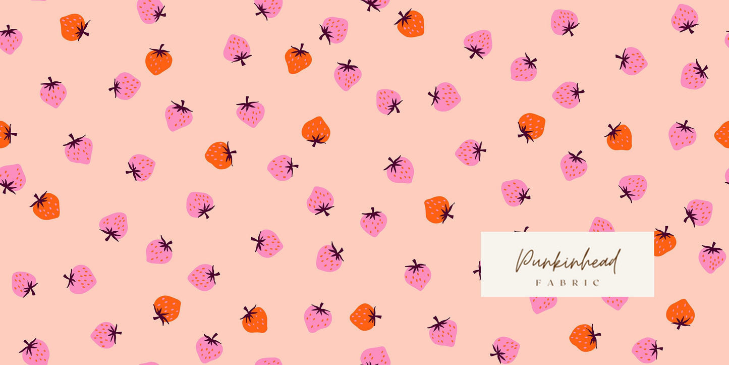 Ruby Star Society Strawberry Pale Peach Pink by Kimberly Knight for Moda Retro Floral Summer Spring Cotton Quilting Fabric
