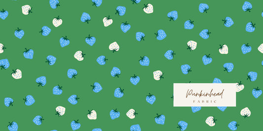 Ruby Star Society Strawberry Broccolini Green Blue White by Kimberly Knight for Moda Retro Floral Summer Spring Cotton Quilting Fabric