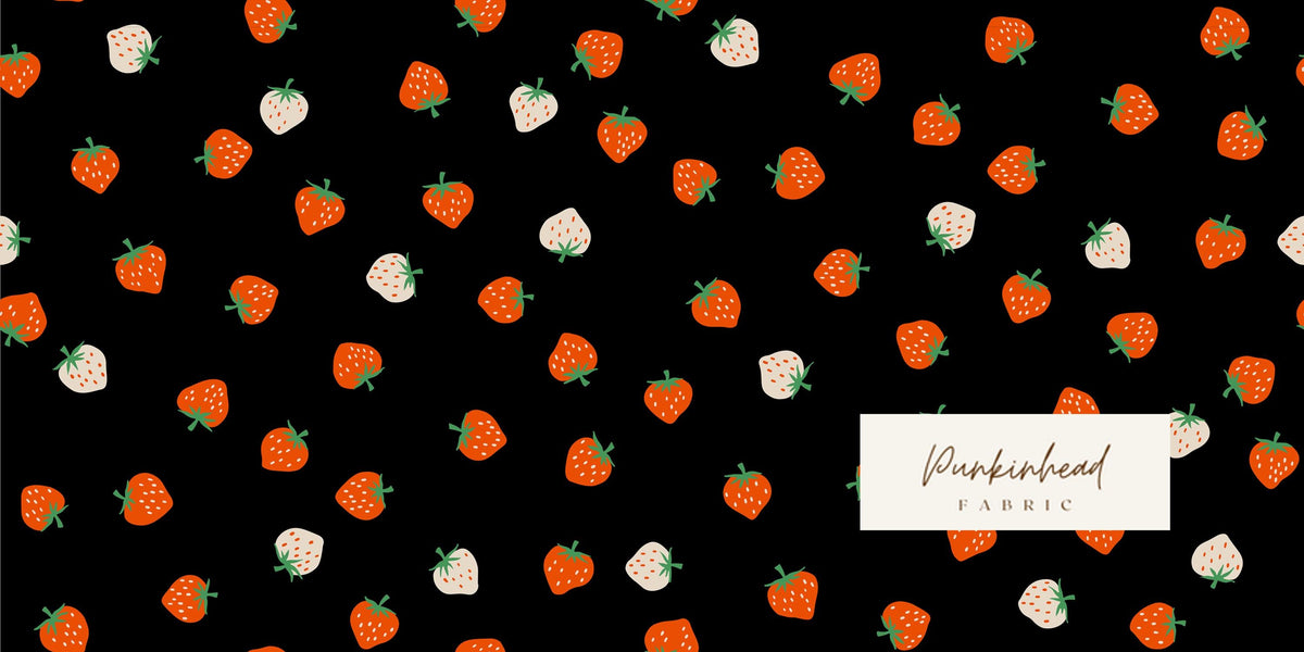Ruby Star Society Strawberry Black Red White by Kimberly Knight for Moda Retro Floral Summer Spring Cotton Quilting Fabric