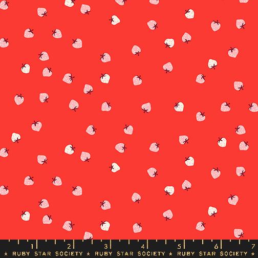 Ruby Star Society Strawberry Lollipop Red Pink by Kimberly Knight for Moda Retro Floral Summer Spring Cotton Quilting Fabric