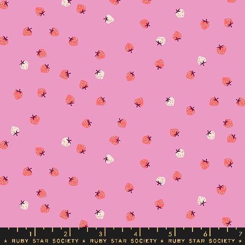 Ruby Star Society Strawberry Daisy Pink Red by Kimberly Knight for Moda Retro Floral Summer Spring Cotton Quilting Fabric