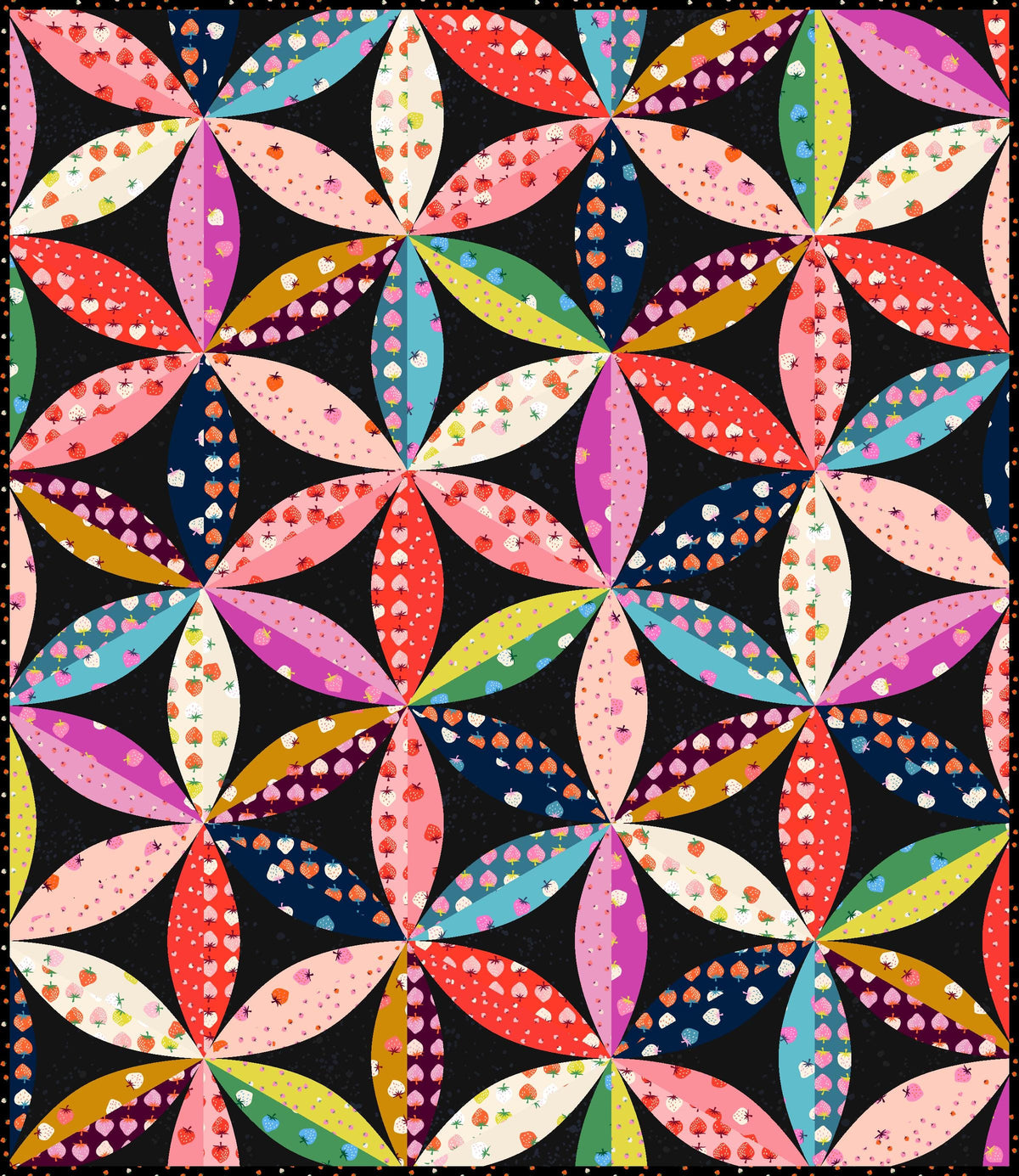 Ruby Star Society Strawberry Berry Purple Magenta Fuscia Pink by Kimberly Knight for Moda Retro Floral Summer Spring Cotton Quilting Fabric