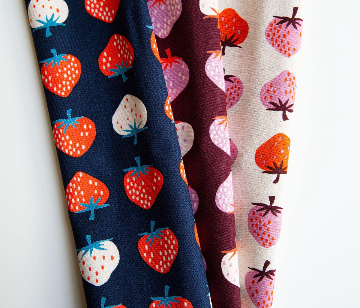 Ruby Star Society Strawberry Navy Blue Red White by Kimberly Knight for Moda Retro Floral Summer Spring Cotton Quilting Fabric