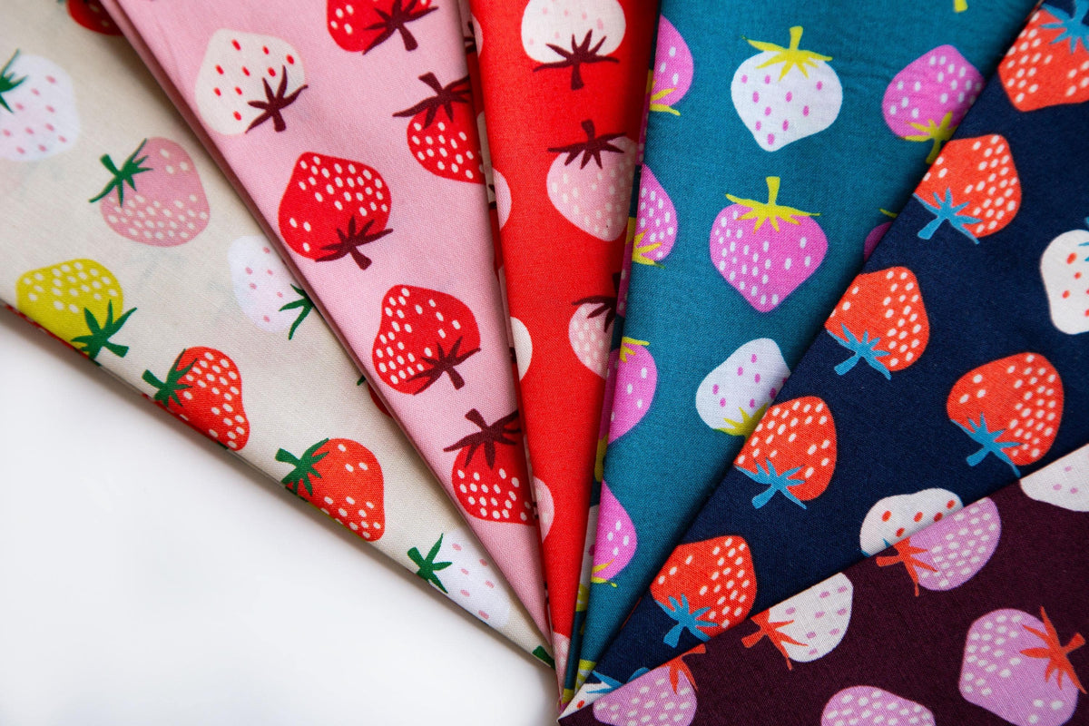 Ruby Star Society Strawberry Butterscotch Yellow Gold Pink Red by Kimberly Knight for Moda Retro Floral Summer Spring Cotton Quilting Fabric