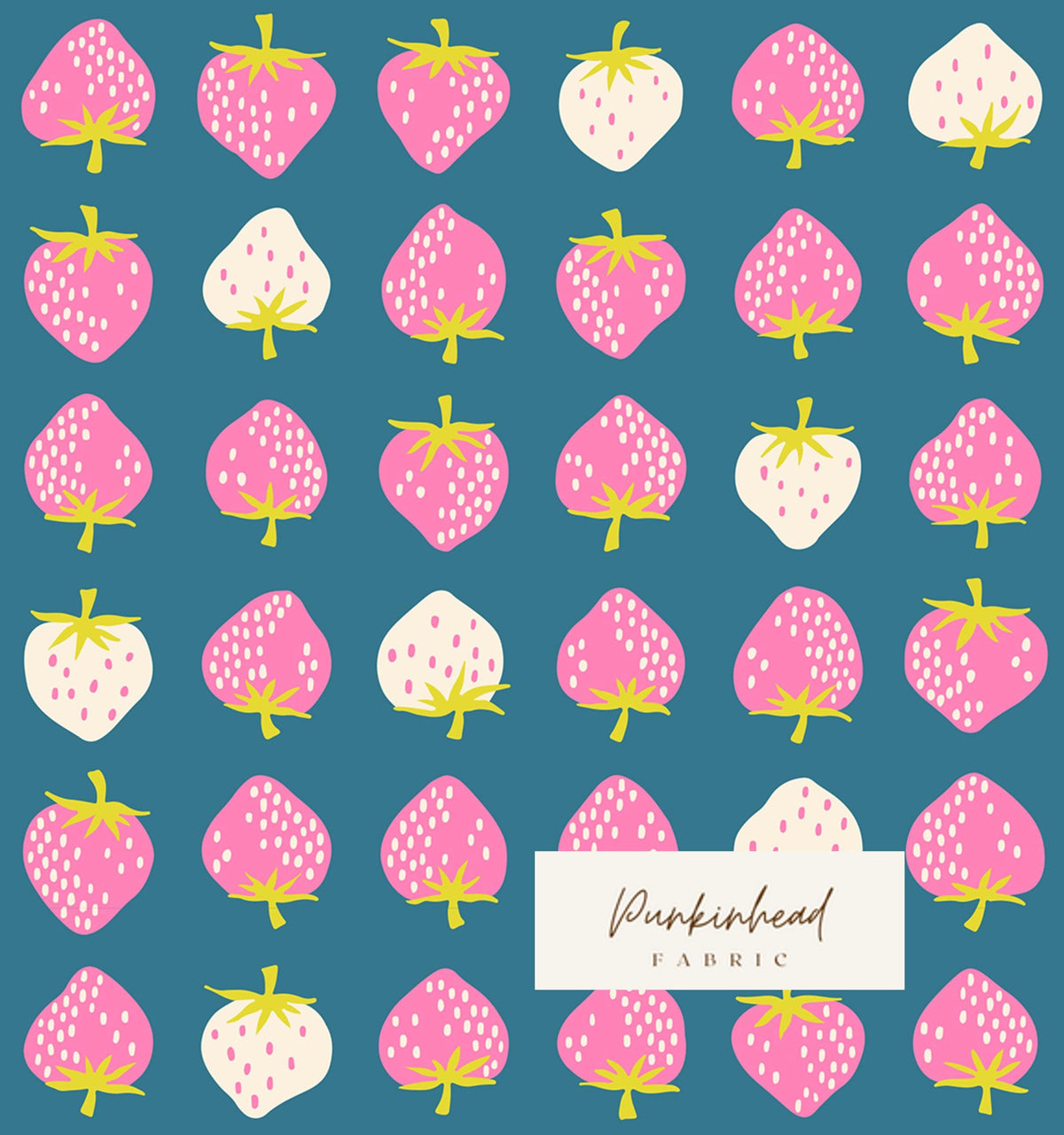 Ruby Star Society Strawberry Storytime Blue Gray Pink White by Kimberly Knight for Moda Retro Floral Summer Spring Cotton Quilting Fabric