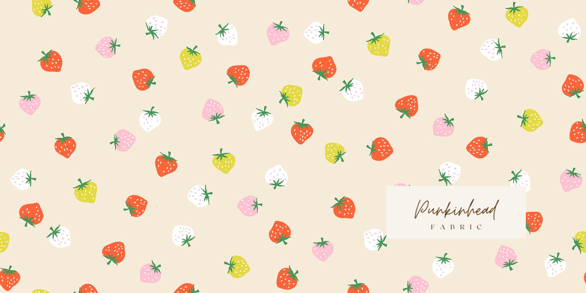 Ruby Star Society Strawberry Shell Off White Cream by Kimberly Knight for Moda Retro Floral Summer Spring Cotton Quilting Fabric