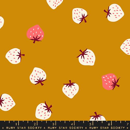 Ruby Star Society Strawberry Butterscotch Yellow Gold Pink Red by Kimberly Knight for Moda Retro Floral Summer Spring Cotton Quilting Fabric