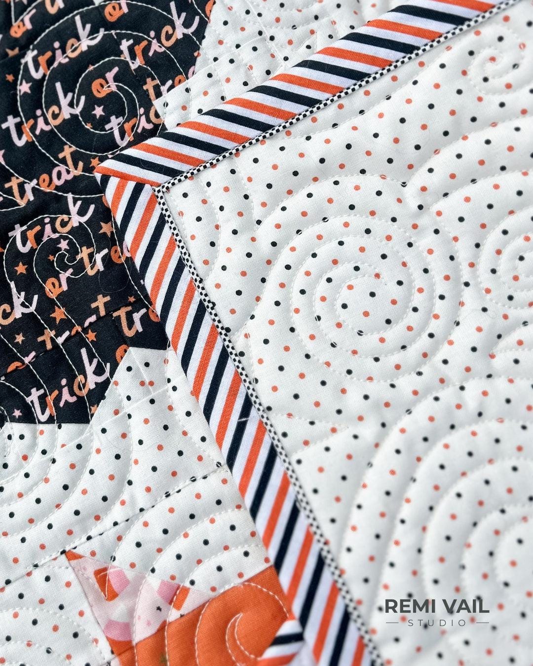 Halloween Black Orange White Stripe Fall Cotton Quilting Fabric by Riley Blake Quilt Fabric by the yard