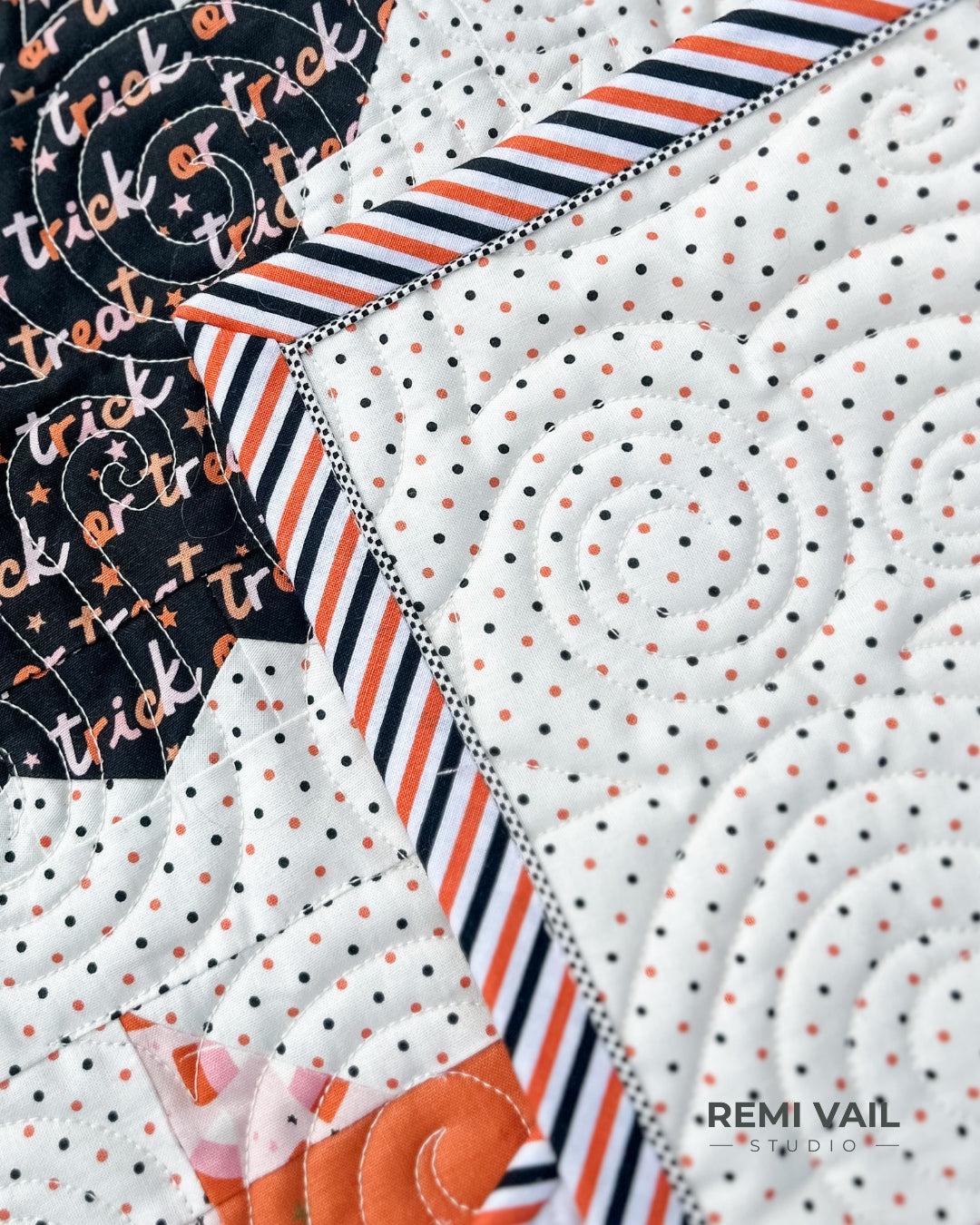 Halloween Black Orange White Swiss Dot Fall Cotton Quilting Fabric by Riley Blake Quilt Fabric by the yard