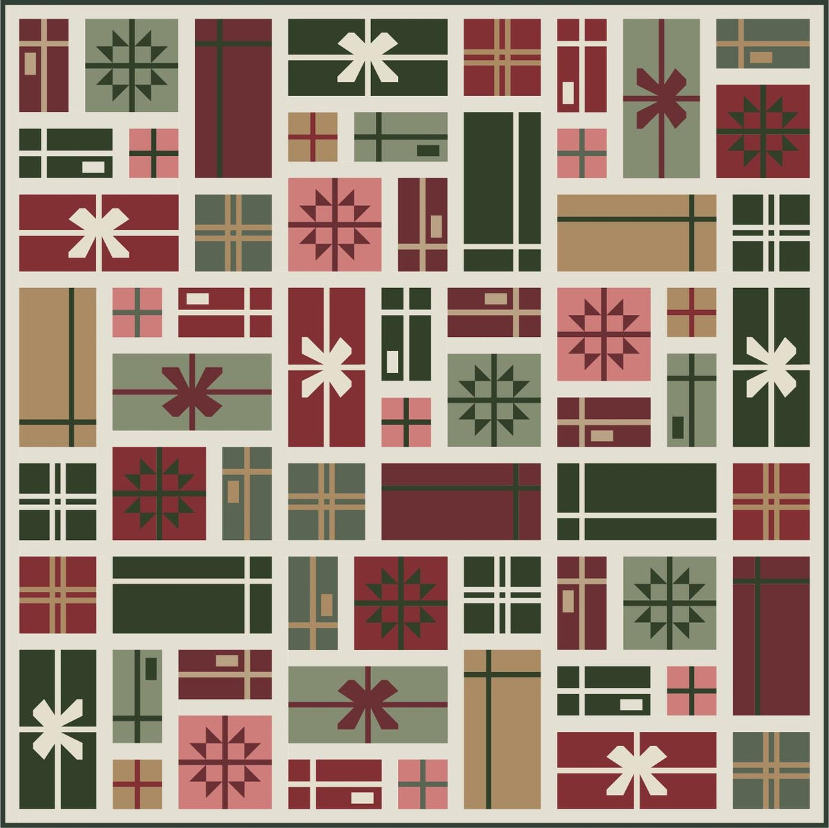 Wrapped Christmas Quilt Pattern by Kiley's Quilt Room - PAPER Pattern Christmas Gift Holiday Quilt Pattern