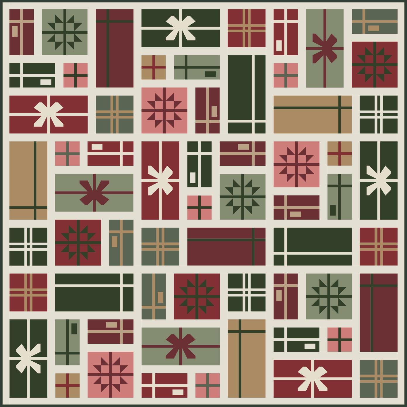 Wrapped Christmas Quilt Pattern by Kiley's Quilt Room - PAPER Pattern Christmas Gift Holiday Quilt Pattern