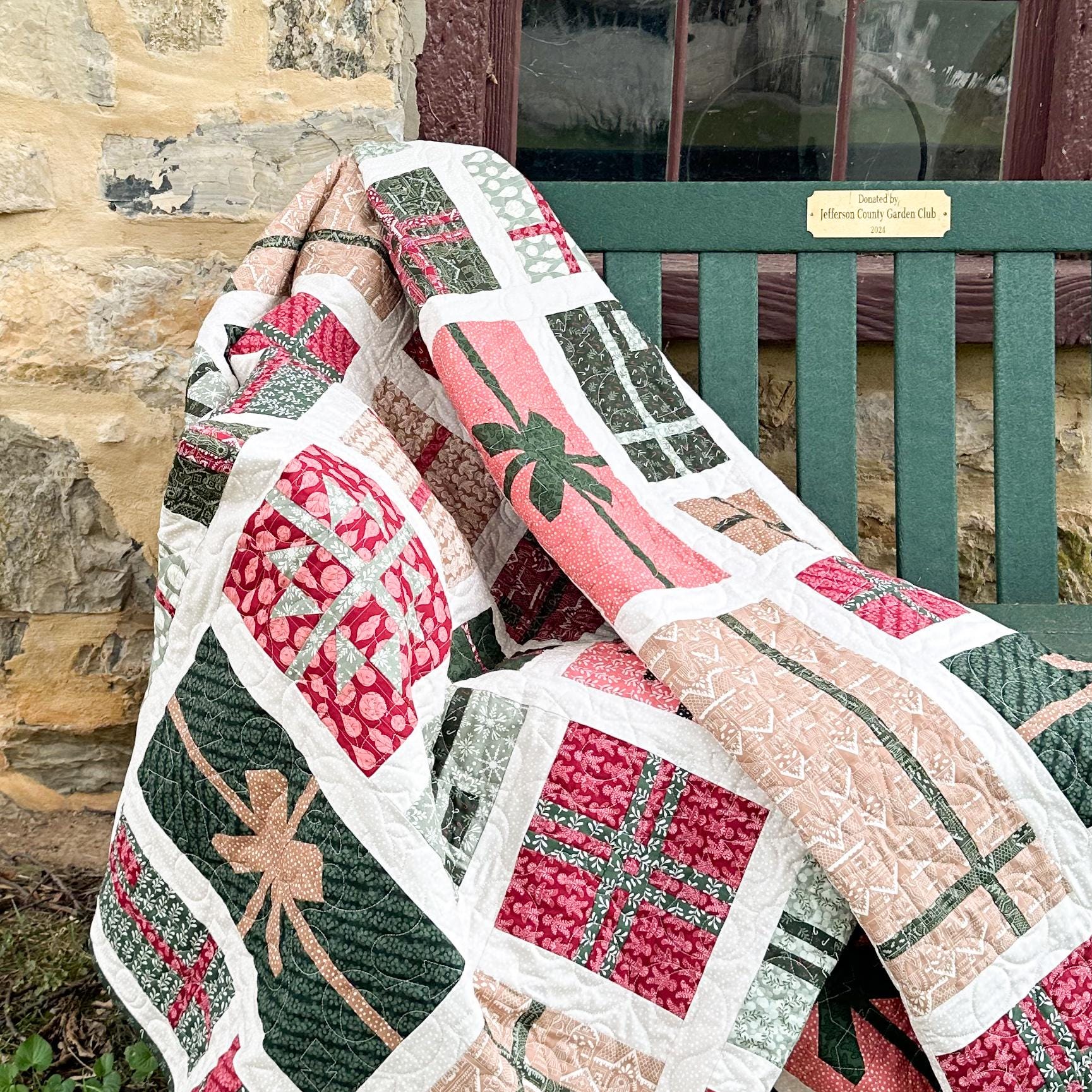 Wrapped Christmas Quilt Pattern by Kiley's Quilt Room - PAPER Pattern Christmas Gift Holiday Quilt Pattern