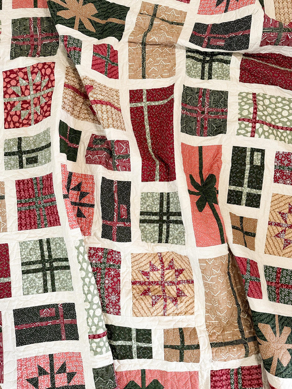 Wrapped Christmas Quilt Pattern by Kiley's Quilt Room - PAPER Pattern Christmas Gift Holiday Quilt Pattern