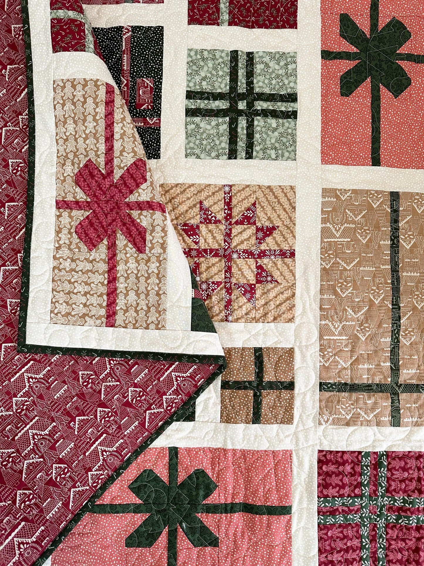 Wrapped Christmas Quilt Pattern by Kiley's Quilt Room - PAPER Pattern Christmas Gift Holiday Quilt Pattern