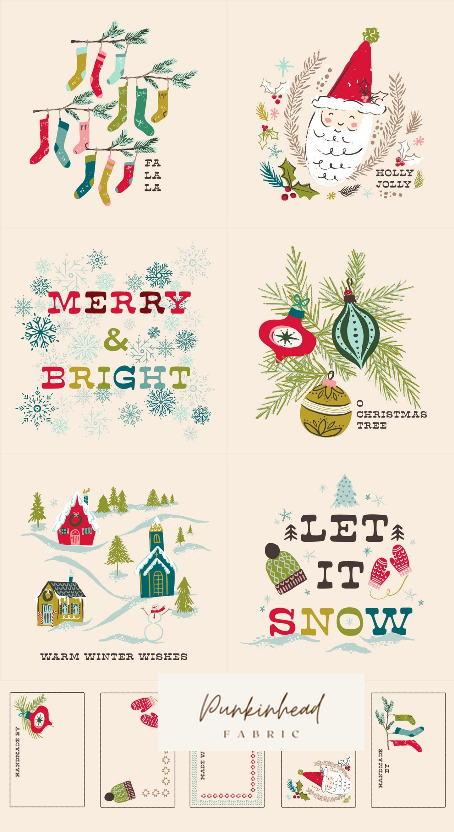 Cozy Wonderland Fat Quarter Bundle by Fancy That Design House for Moda Christmas Winter Vintage Retro Holiday Quilting Fabric by the Yard