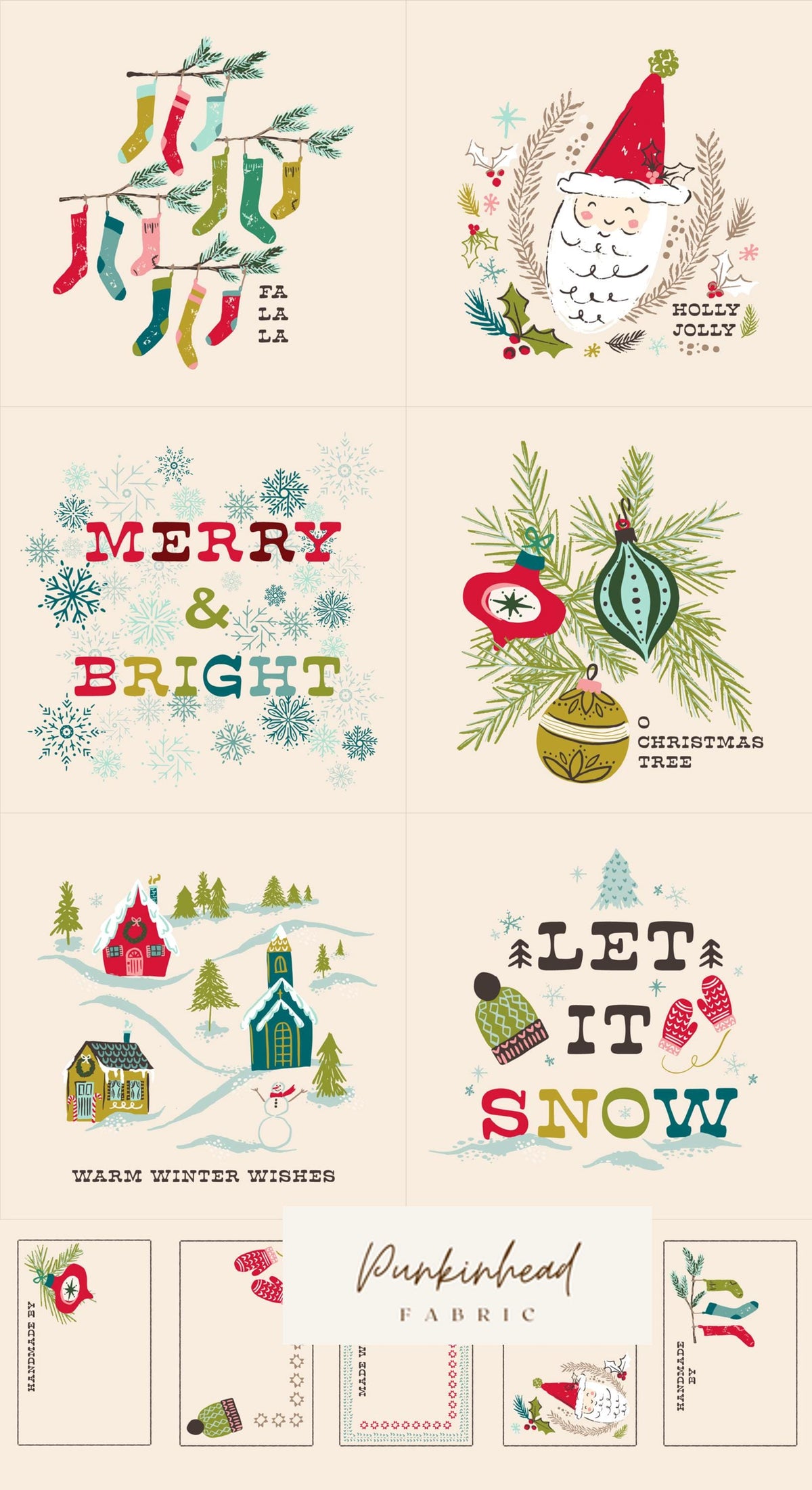 Cozy Wonderland Fat Quarter Bundle by Fancy That Design House for Moda Christmas Winter Vintage Retro Holiday Quilting Fabric by the Yard