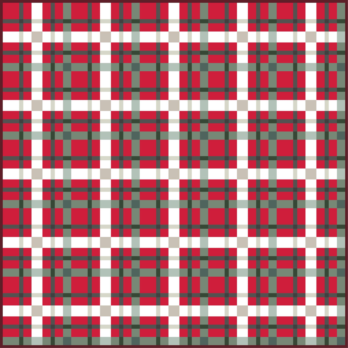 Petite Plaid Christmas Quilt Kit by Lo & Behold Stitchery Paper Pattern Modern Quilt Pattern