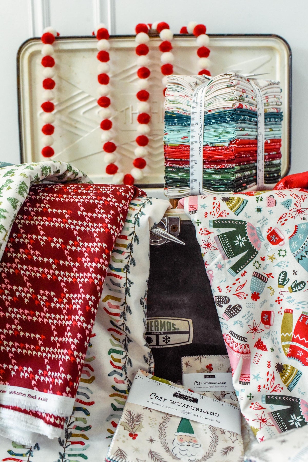 Cozy Wonderland Fat Quarter Bundle by Fancy That Design House for Moda Christmas Winter Vintage Retro Holiday Quilting Fabric by the Yard