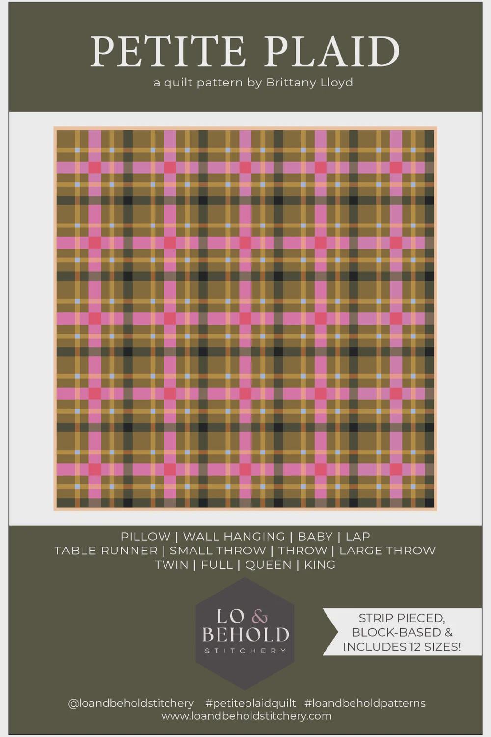Petite Plaid Christmas Quilt Kit by Lo & Behold Stitchery Paper Pattern Modern Quilt Pattern