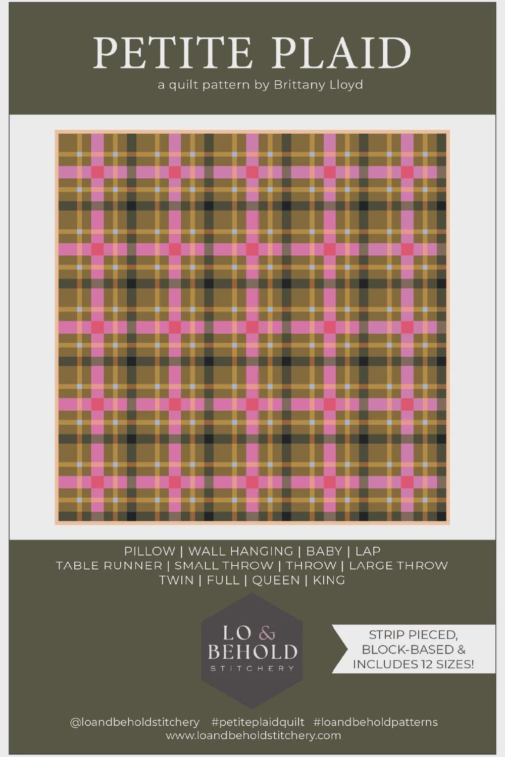 Petite Plaid Christmas Quilt Kit by Lo & Behold Stitchery Paper Pattern Modern Quilt Pattern