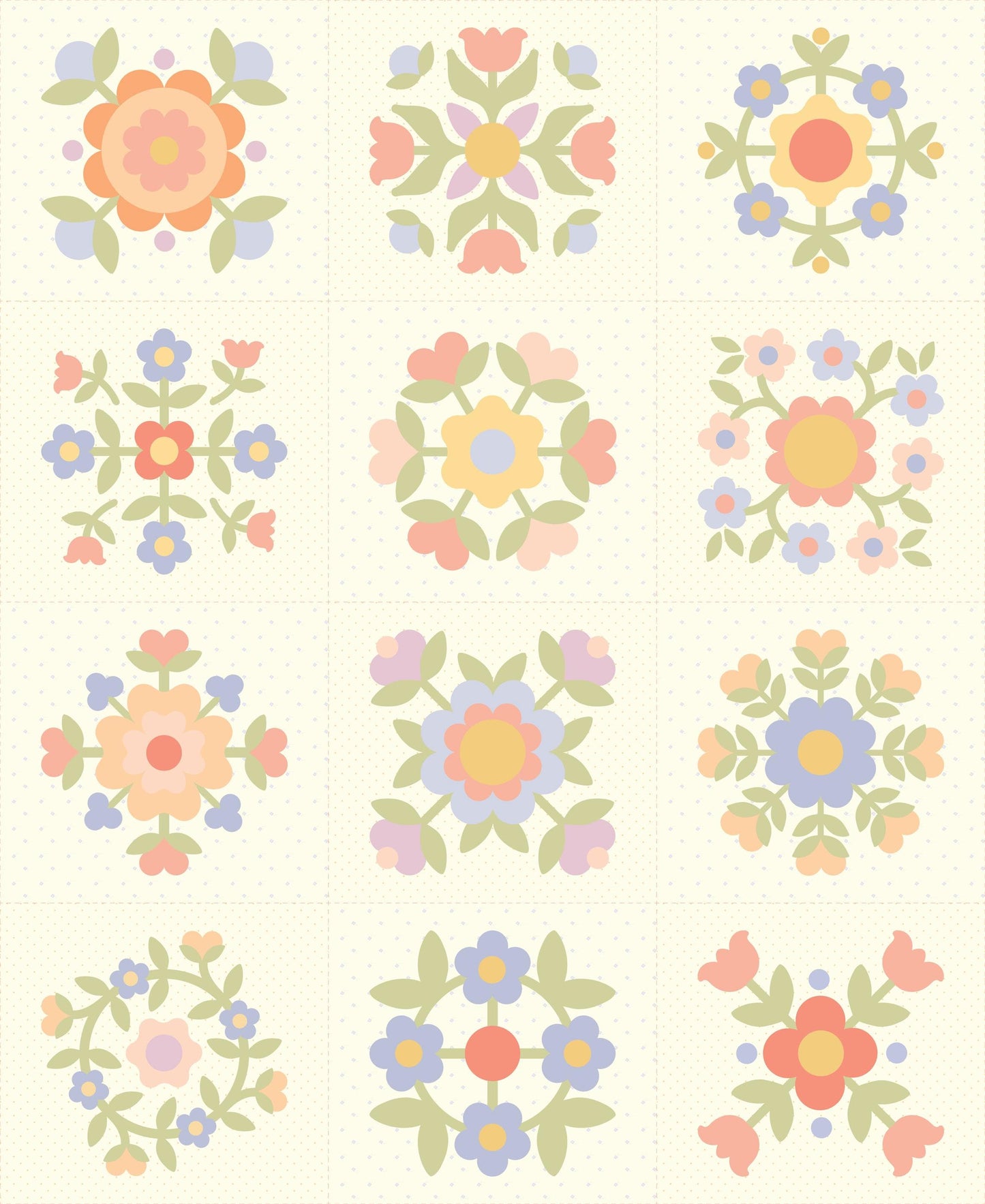 Pastel Prairie Panel Porcelain Cream Off White Floral 31771 11 Heather Briggs My Sew Quilty Life for Moda Spring Cotton Quilting Fabric