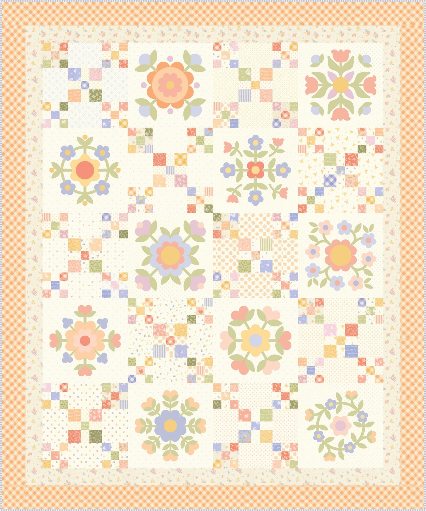 Pastel Prairie Gingham Checks & Plaid Coral Peach Pink White Heather Briggs My Sew Quilty Life for Moda Spring Cotton Quilting Fabric