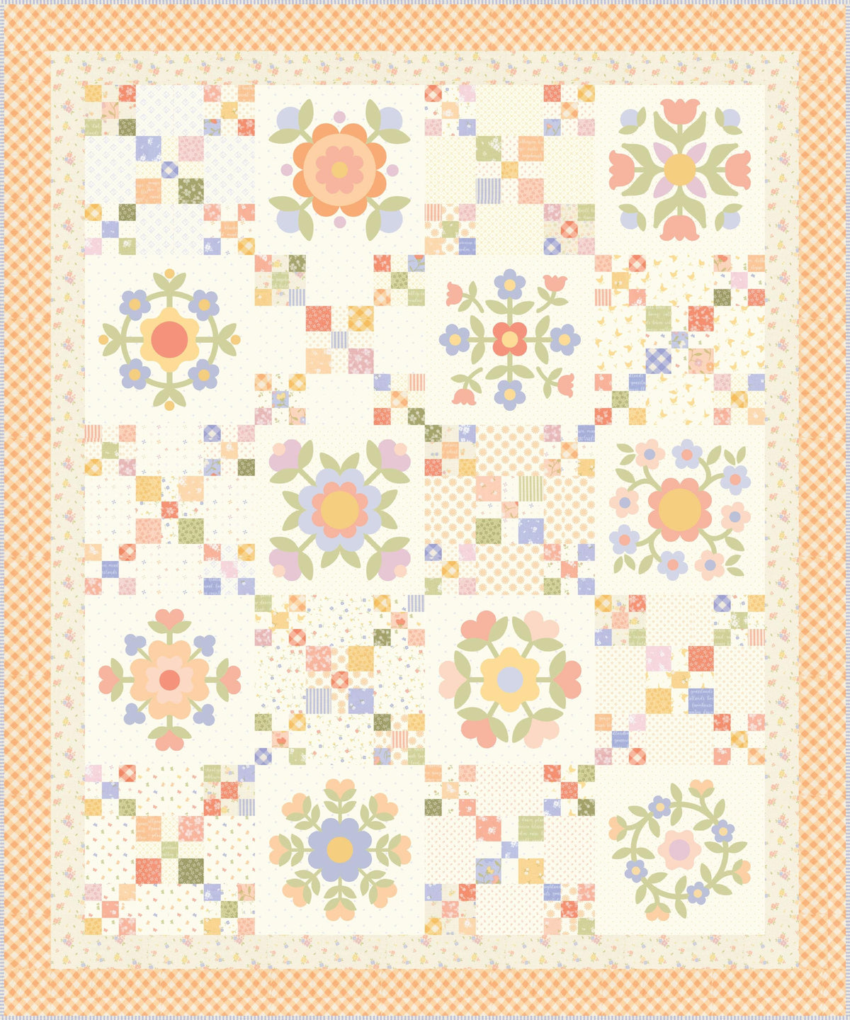 Pastel Prairie Petals Small Floral Coral Peach Pink White Heather Briggs My Sew Quilty Life for Moda Spring Cotton Quilting Fabric