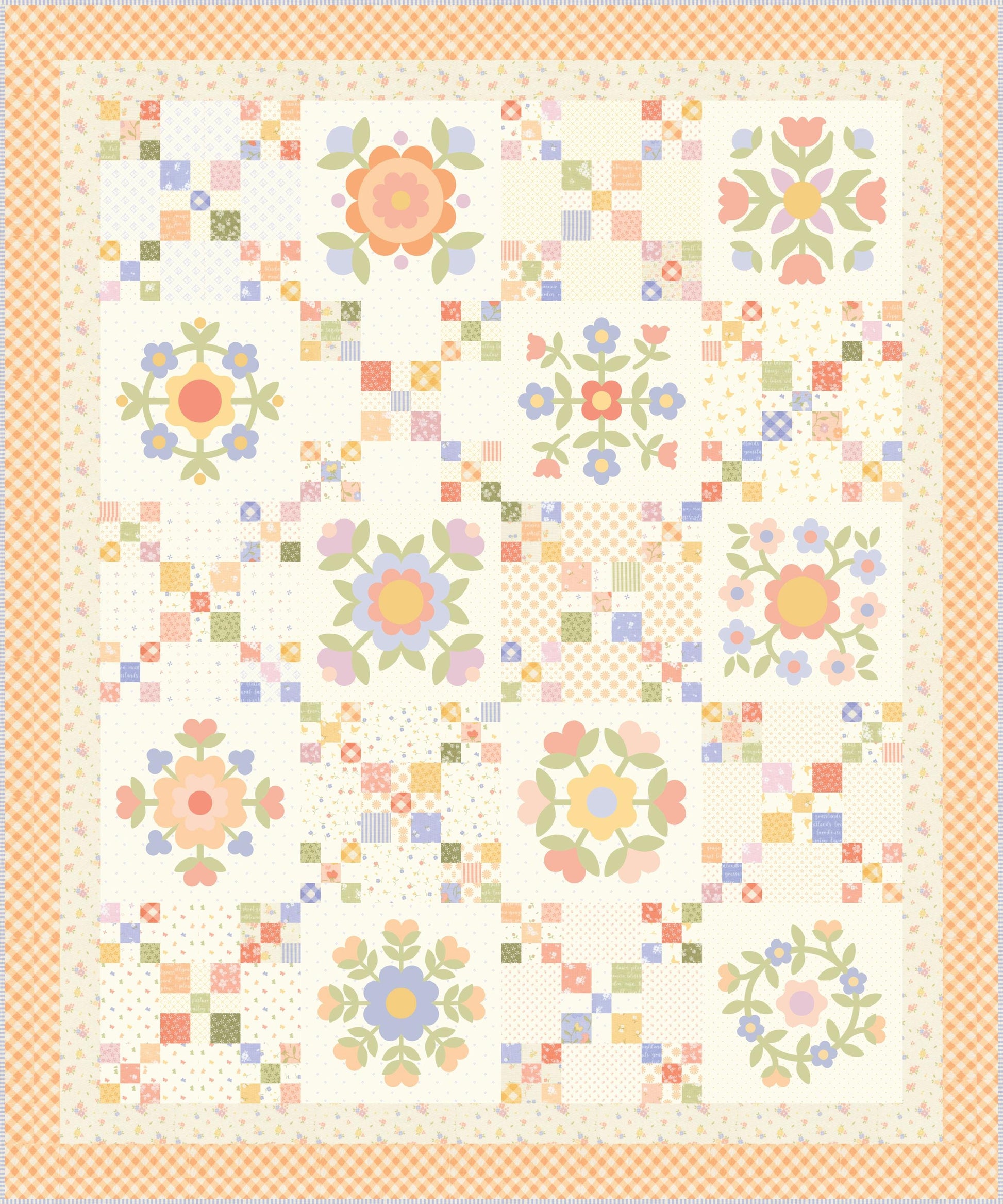 Pastel Prairie Stripes Jovial Peach Pink White Heather Briggs My Sew Quilty Life for Moda Spring Cotton Quilting Fabric