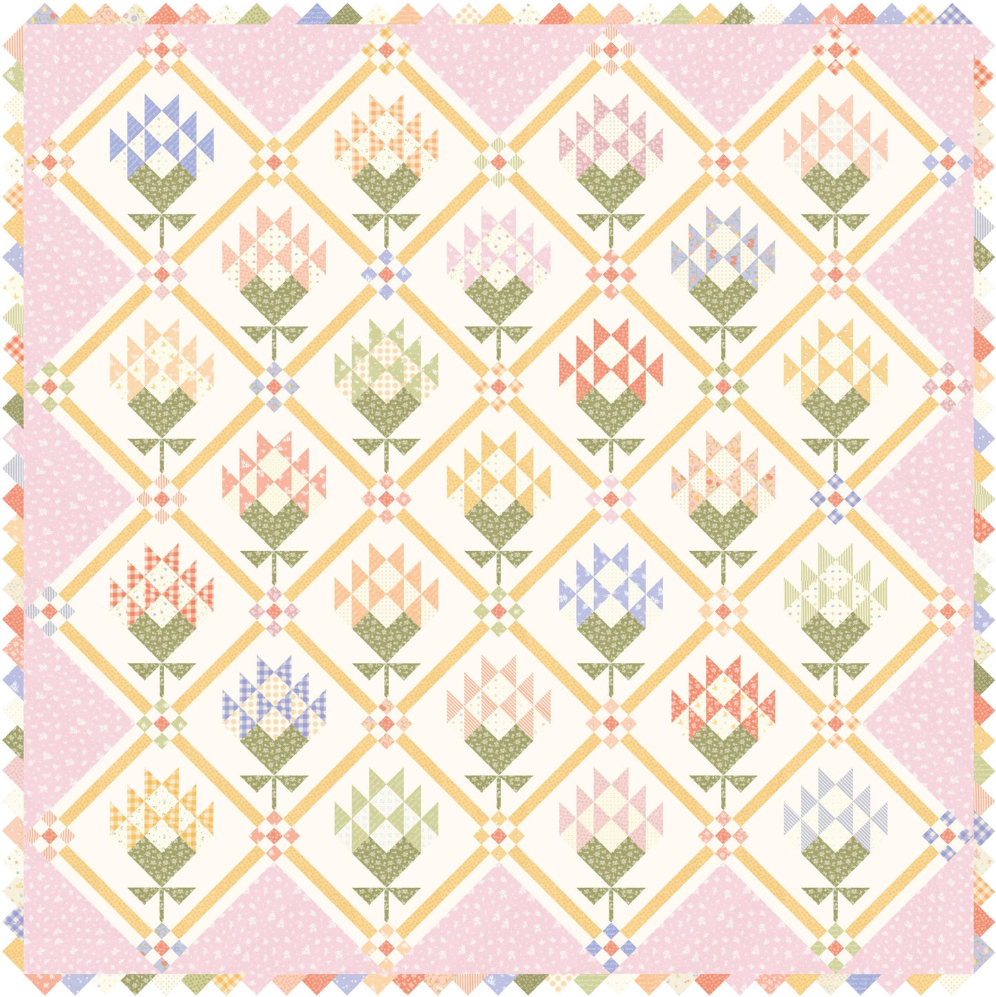Pastel Prairie Gingham Checks & Plaid Apricot Peach Pink White Heather Briggs My Sew Quilty Life for Moda Spring Cotton Quilting Fabric