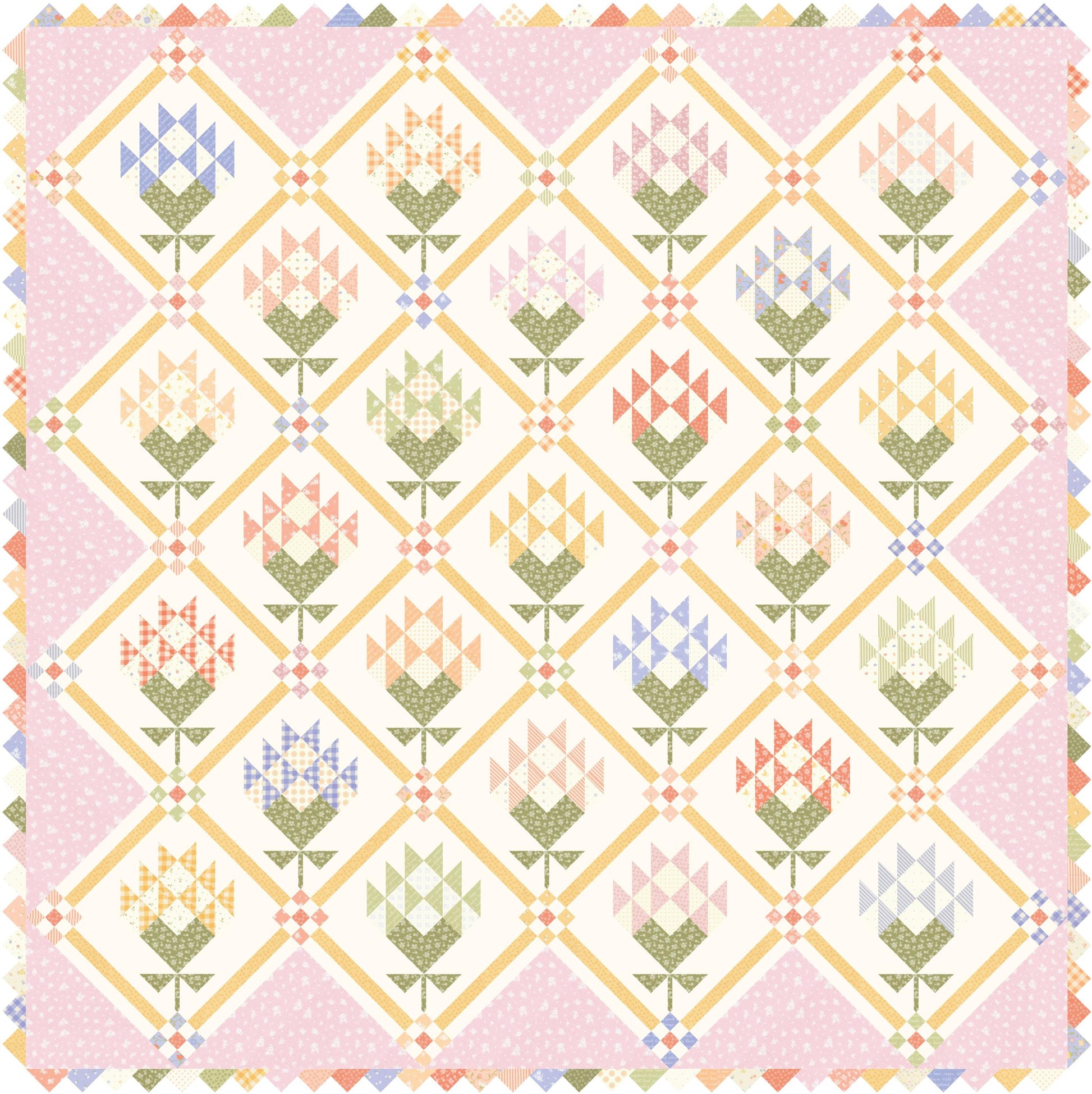 Pastel Prairie Bloomers Small Floral Mist Blue White Heather Briggs My Sew Quilty Life for Moda Spring Cotton Quilting Fabric
